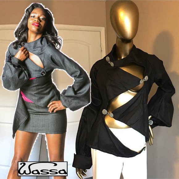 Wassa Wear Jackets & Blazers - WASSA WEAR BOUTIQUE Denim Zig Zag Jacket  HAND-MADE